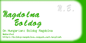 magdolna boldog business card